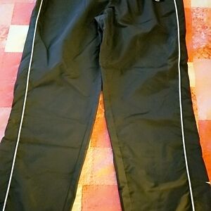 Black Track Pants with White Stripes